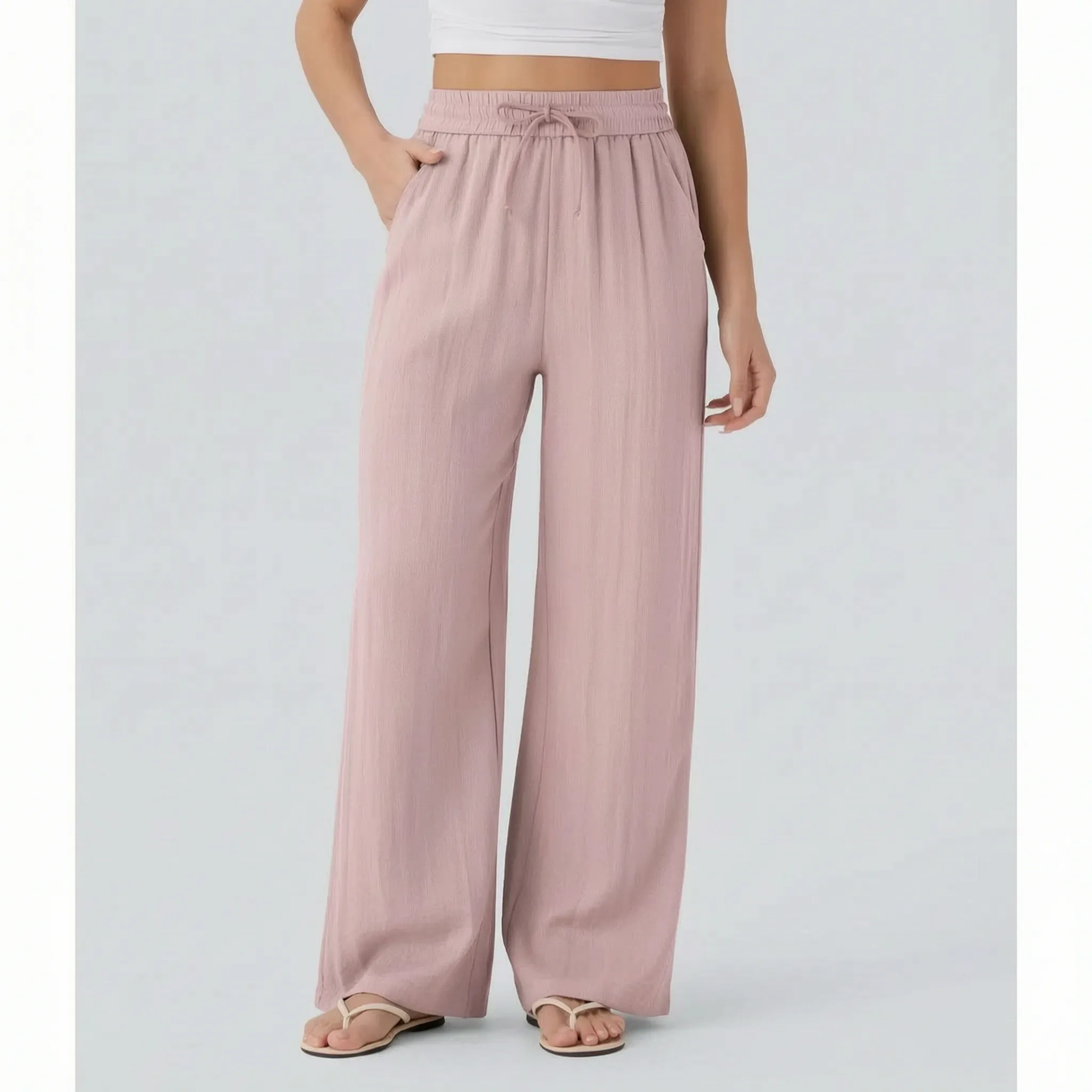 Vida byxor med dragsko för dam-Pants for woman-Fjallbarn