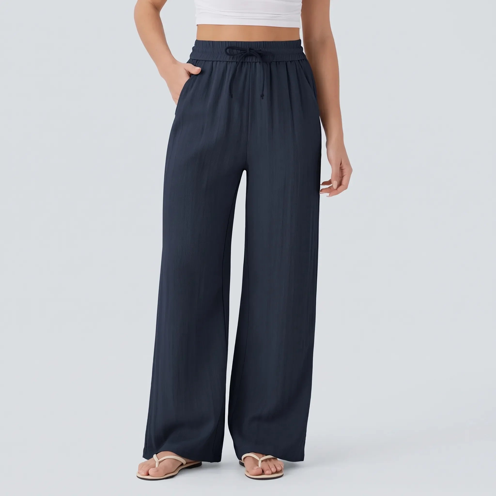 Vida byxor med dragsko för dam-Pants for woman-Fjallbarn