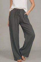 Vida byxor med dragsko för dam-Pants for Women-Fjallbarn