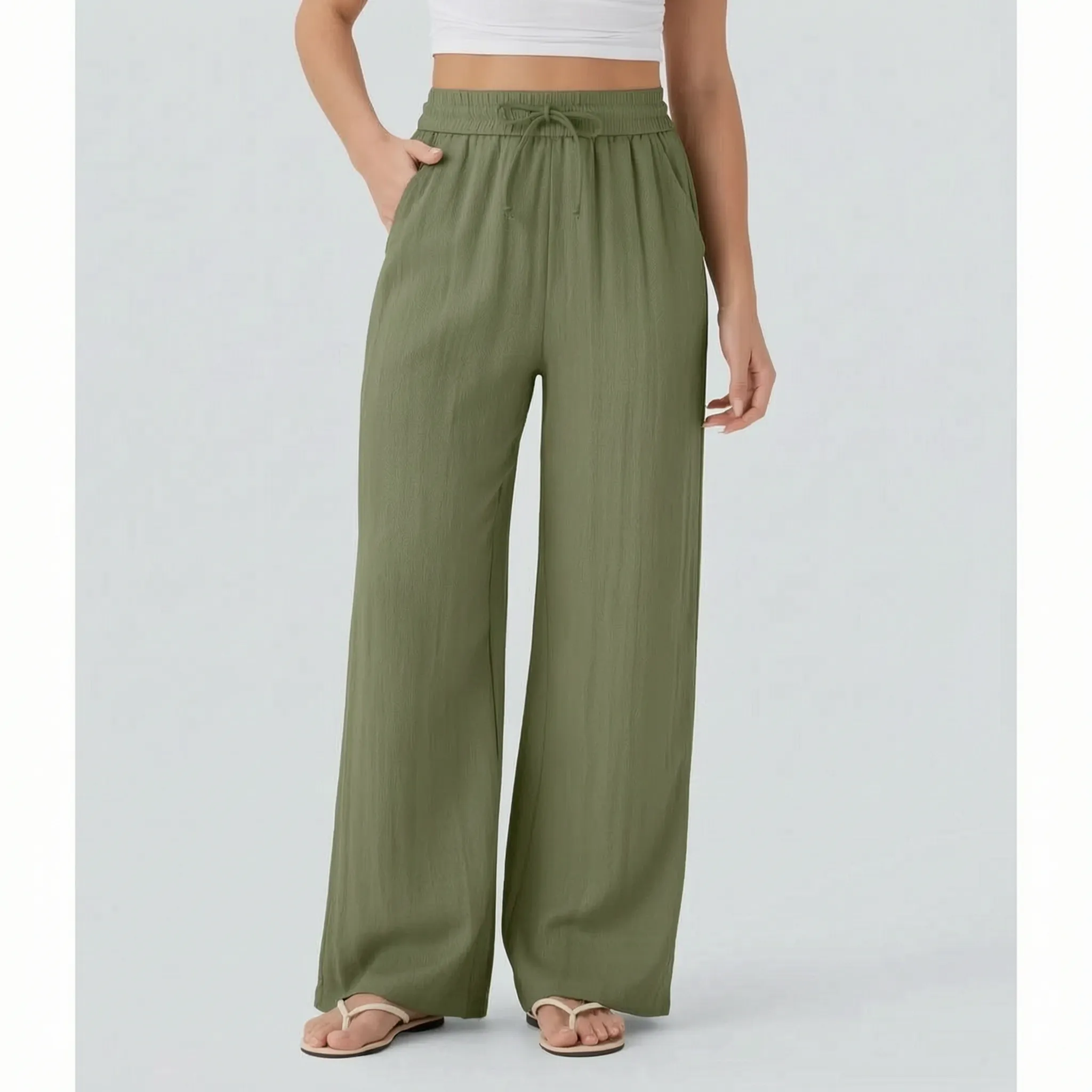 Vida byxor med dragsko för dam-Pants for woman-Fjallbarn