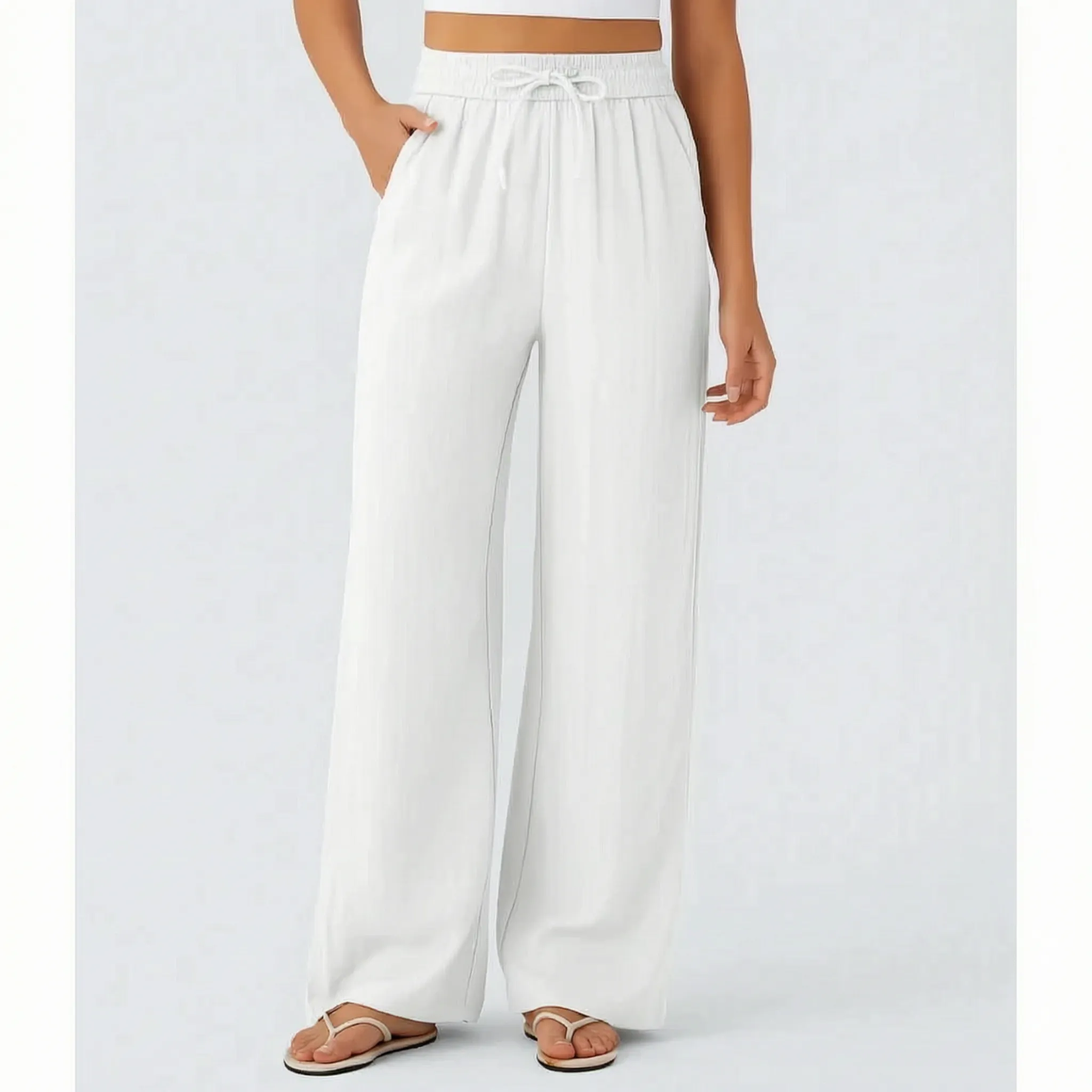 Vida byxor med dragsko för dam-Pants for woman-Fjallbarn