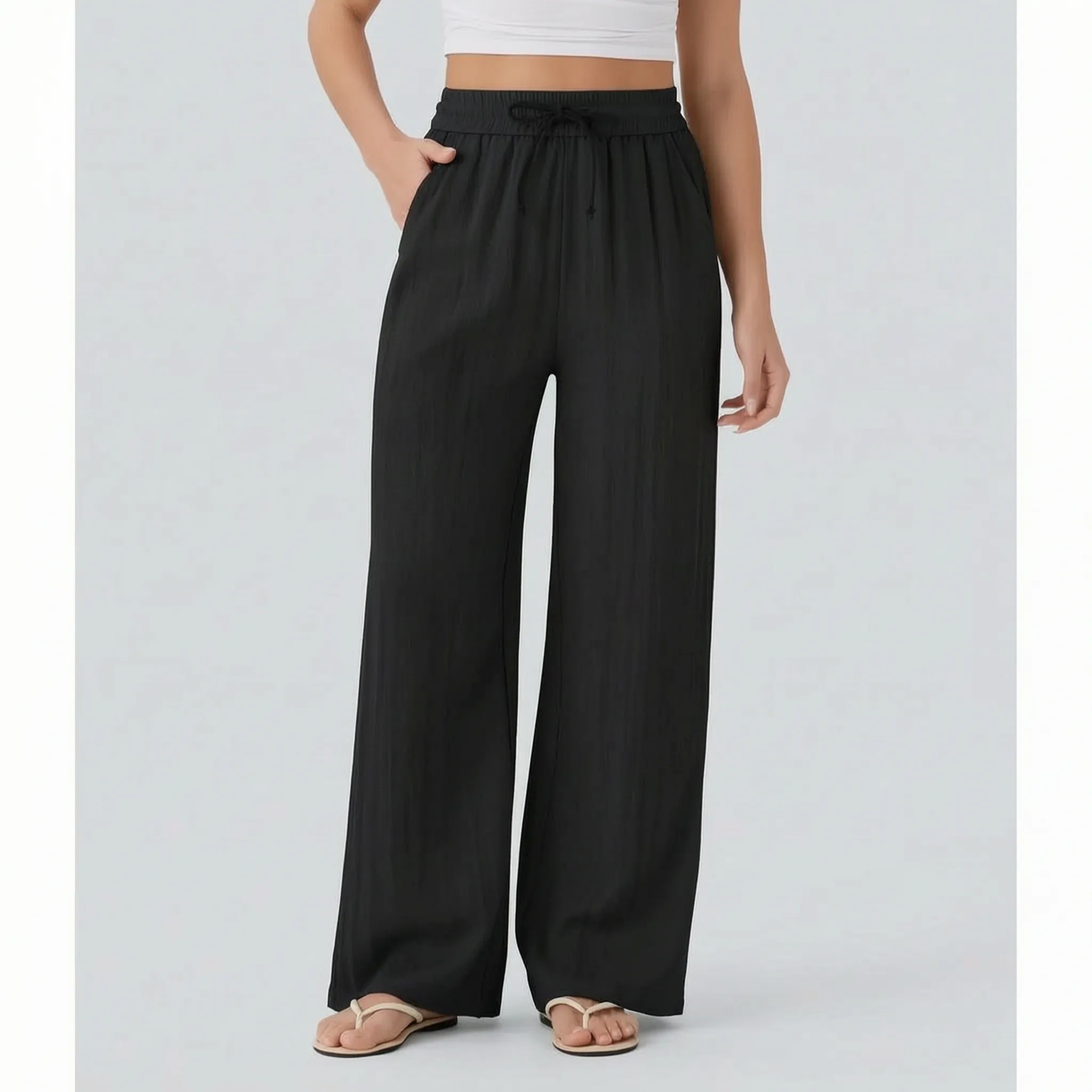 Vida byxor med dragsko för dam-Pants for woman-Fjallbarn