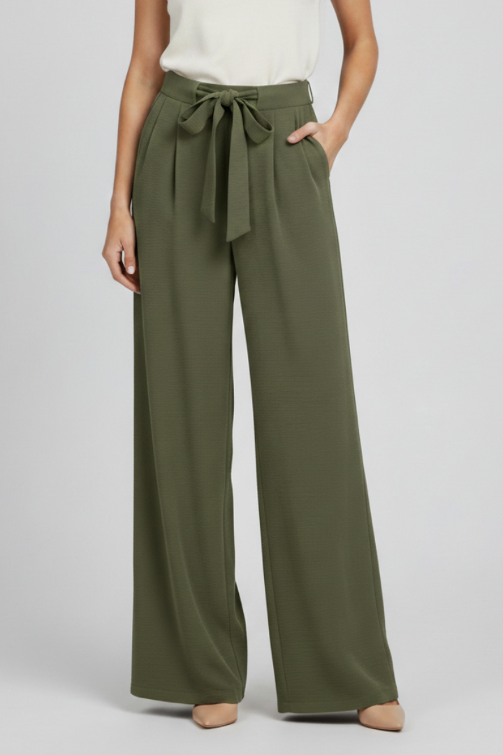 Vida byxor med knytmidja för dam-Pants for Women-Fjallbarn