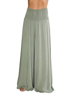 Vida byxor med smockad midja för dam-Pants for woman-Fjallbarn