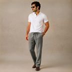 Vida linneblandade byxor för män-Pants for Men-Fjallbarn