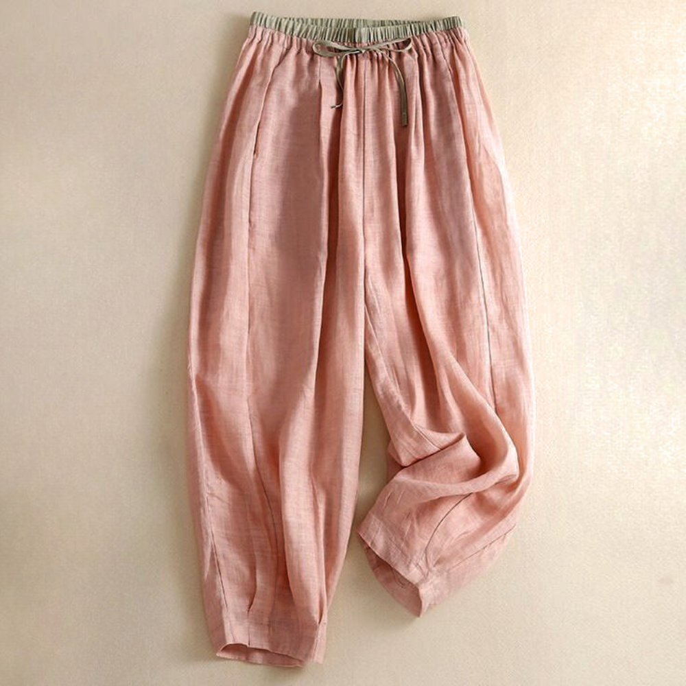 Vida linnebyxor med dragsko för dam-Pants for Women-Fjallbarn