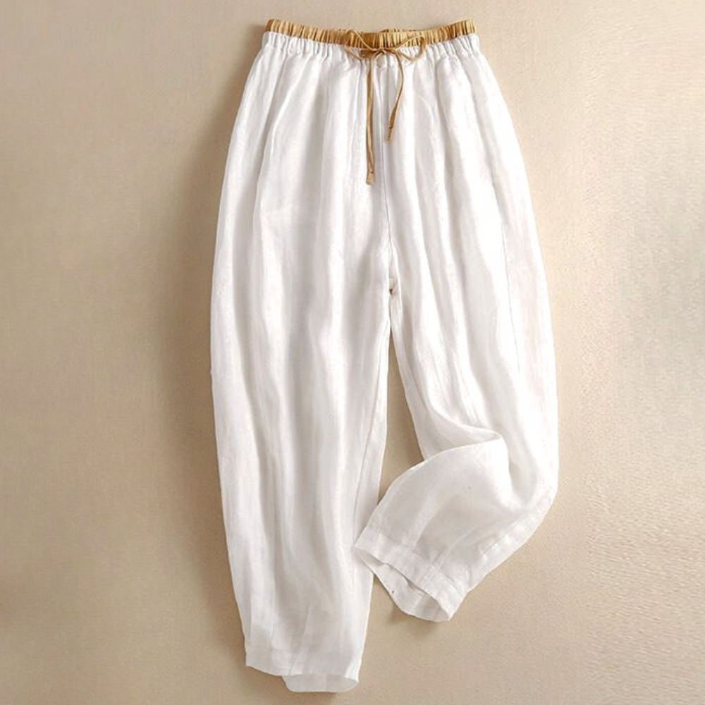 Vida linnebyxor med dragsko för dam-Pants for Women-Fjallbarn