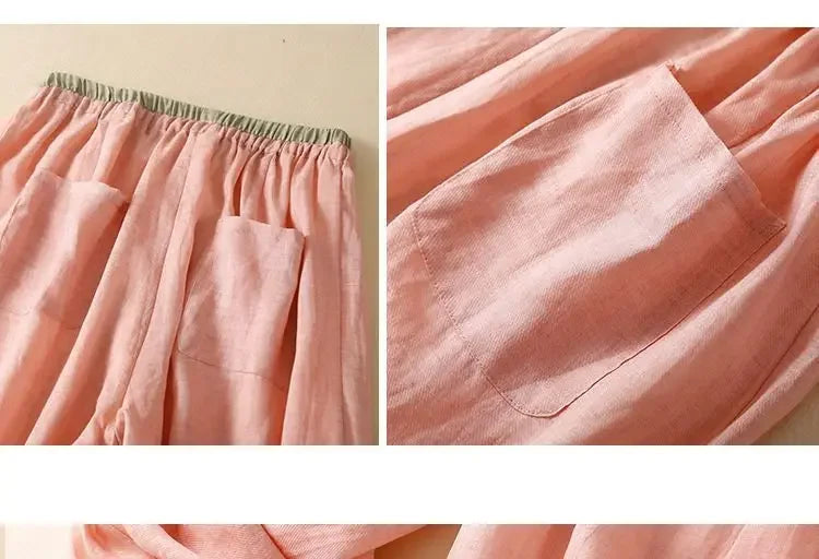 Vida linnebyxor med dragsko för dam-Pants for Women-Fjallbarn