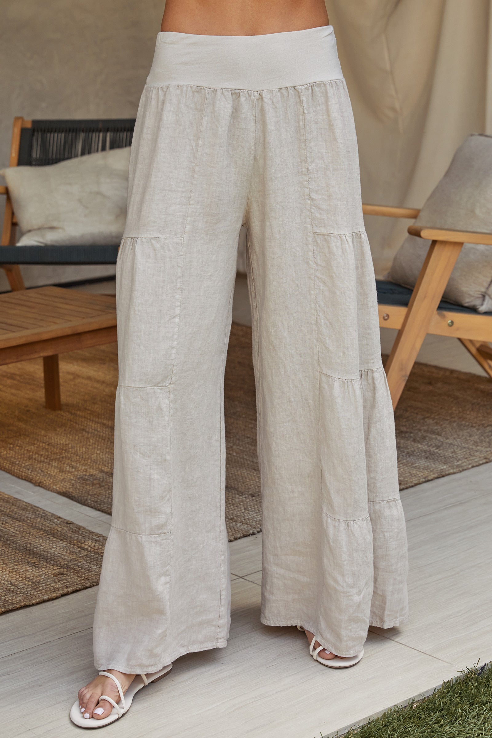 Vida palazzobyxor med våder för dam-Pants for Women-Fjallbarn