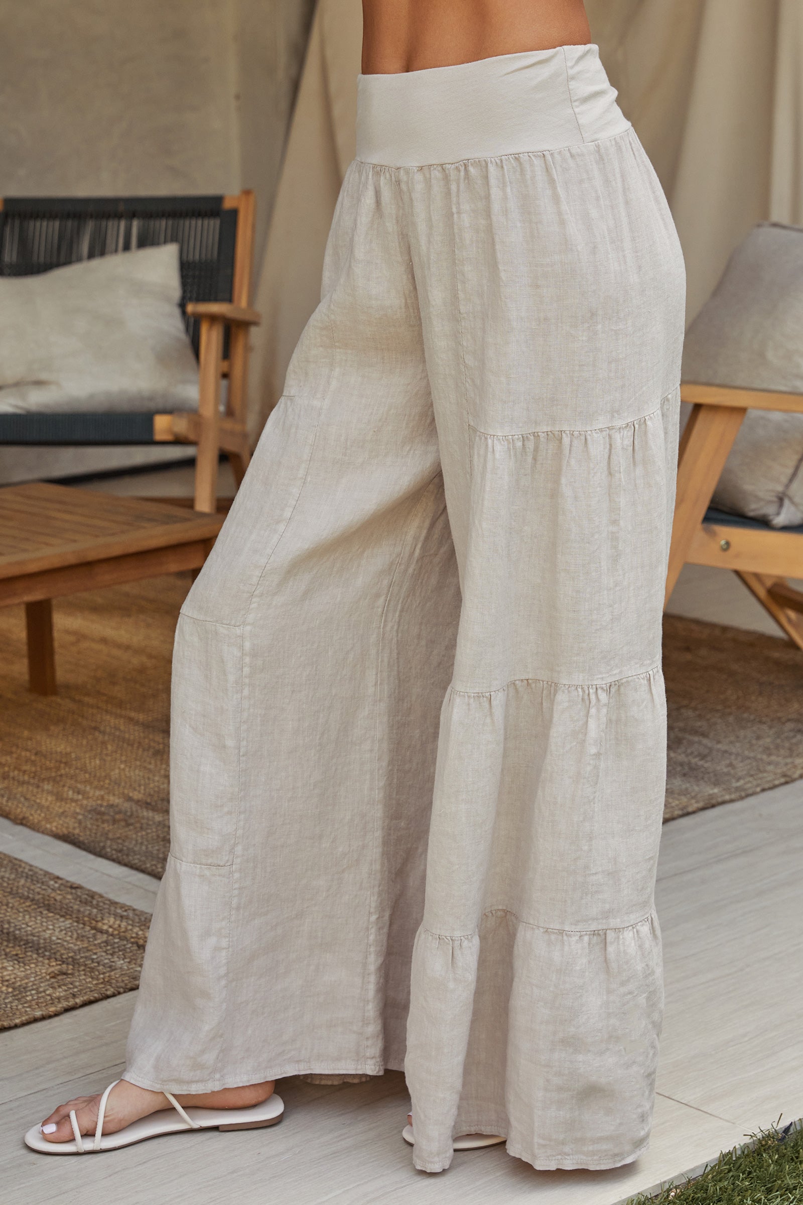 Vida palazzobyxor med våder för dam-Pants for Women-Fjallbarn