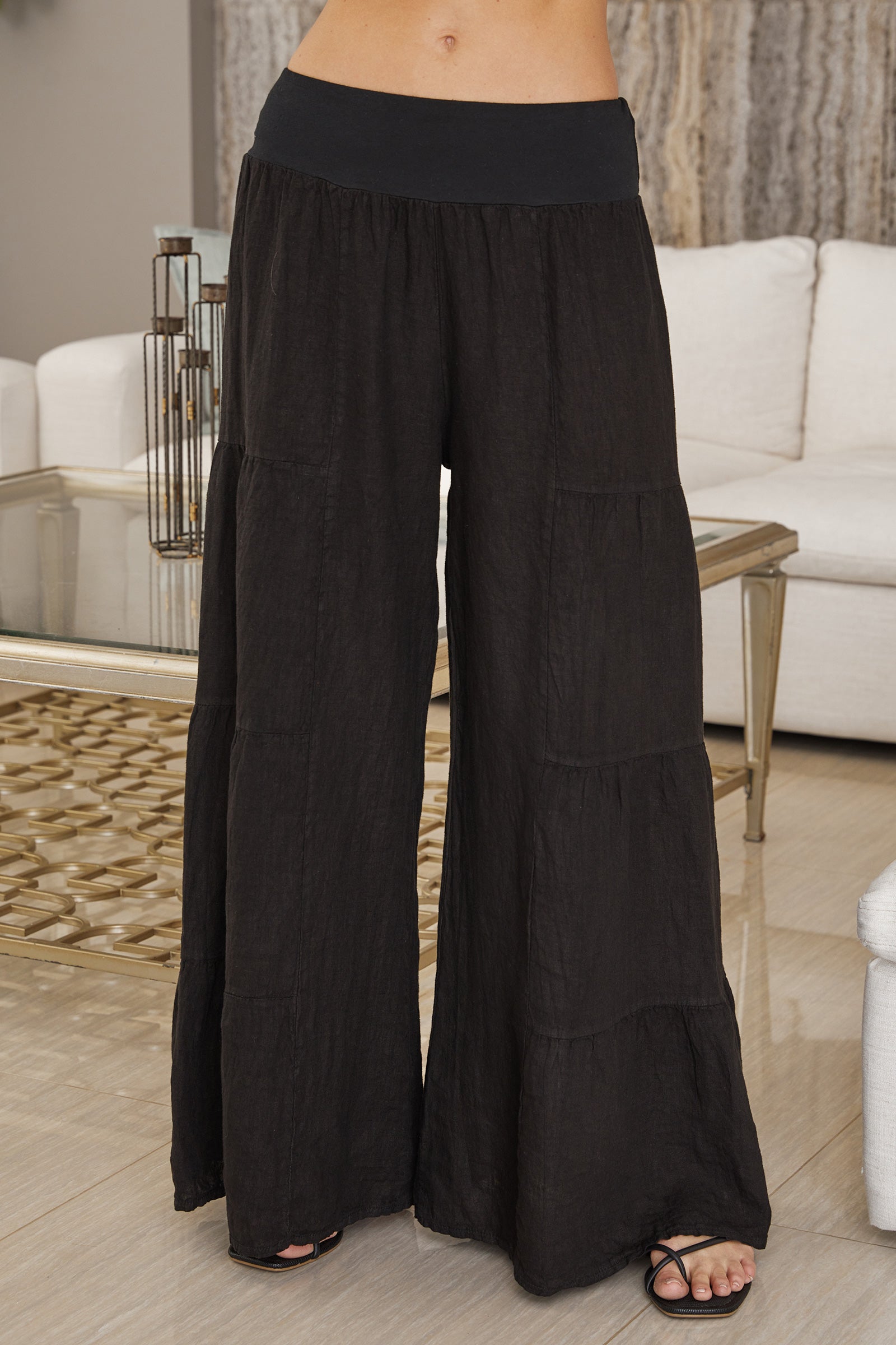 Vida palazzobyxor med våder för dam-Pants for Women-Fjallbarn