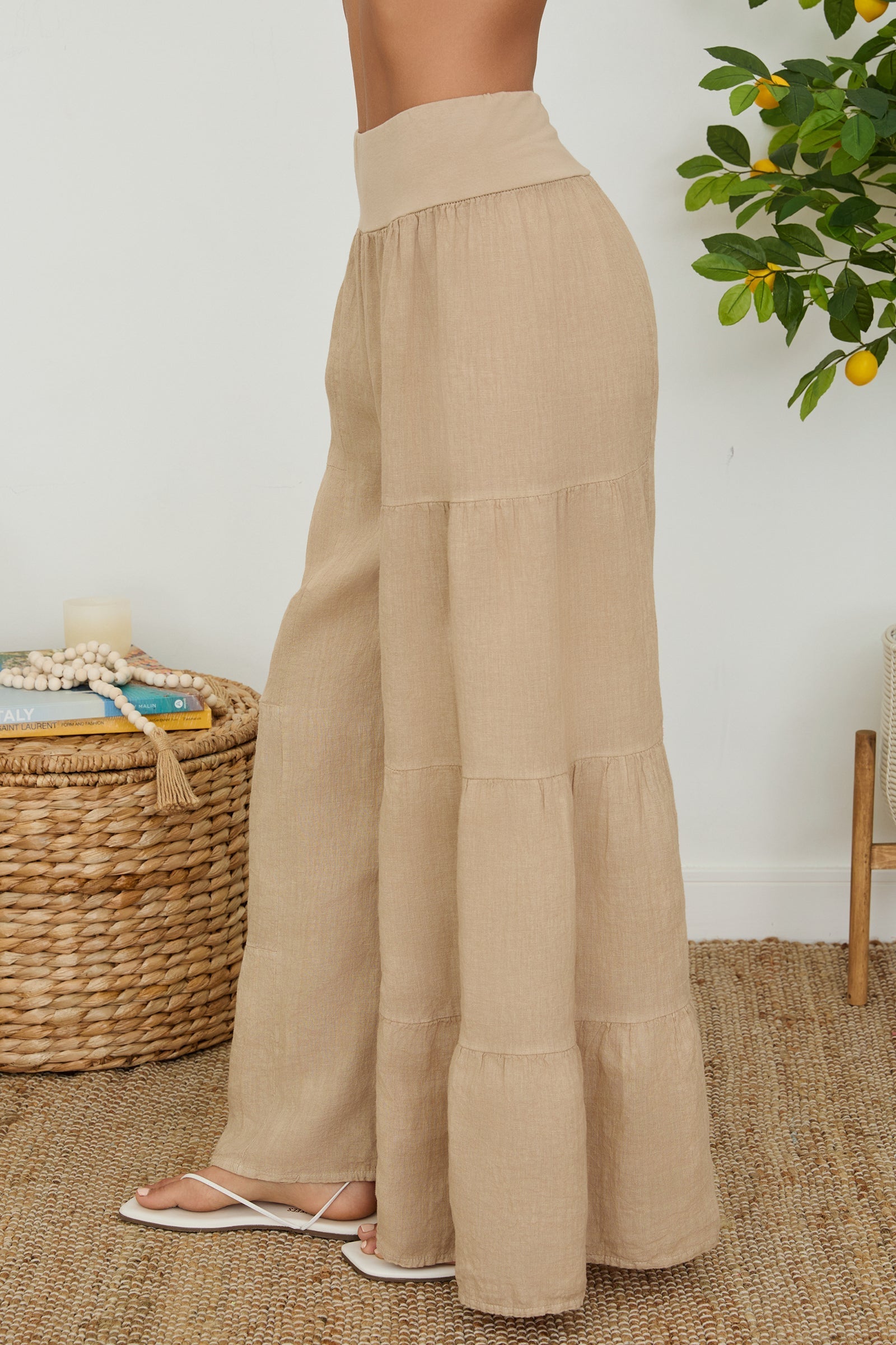 Vida palazzobyxor med våder för dam-Pants for Women-Fjallbarn