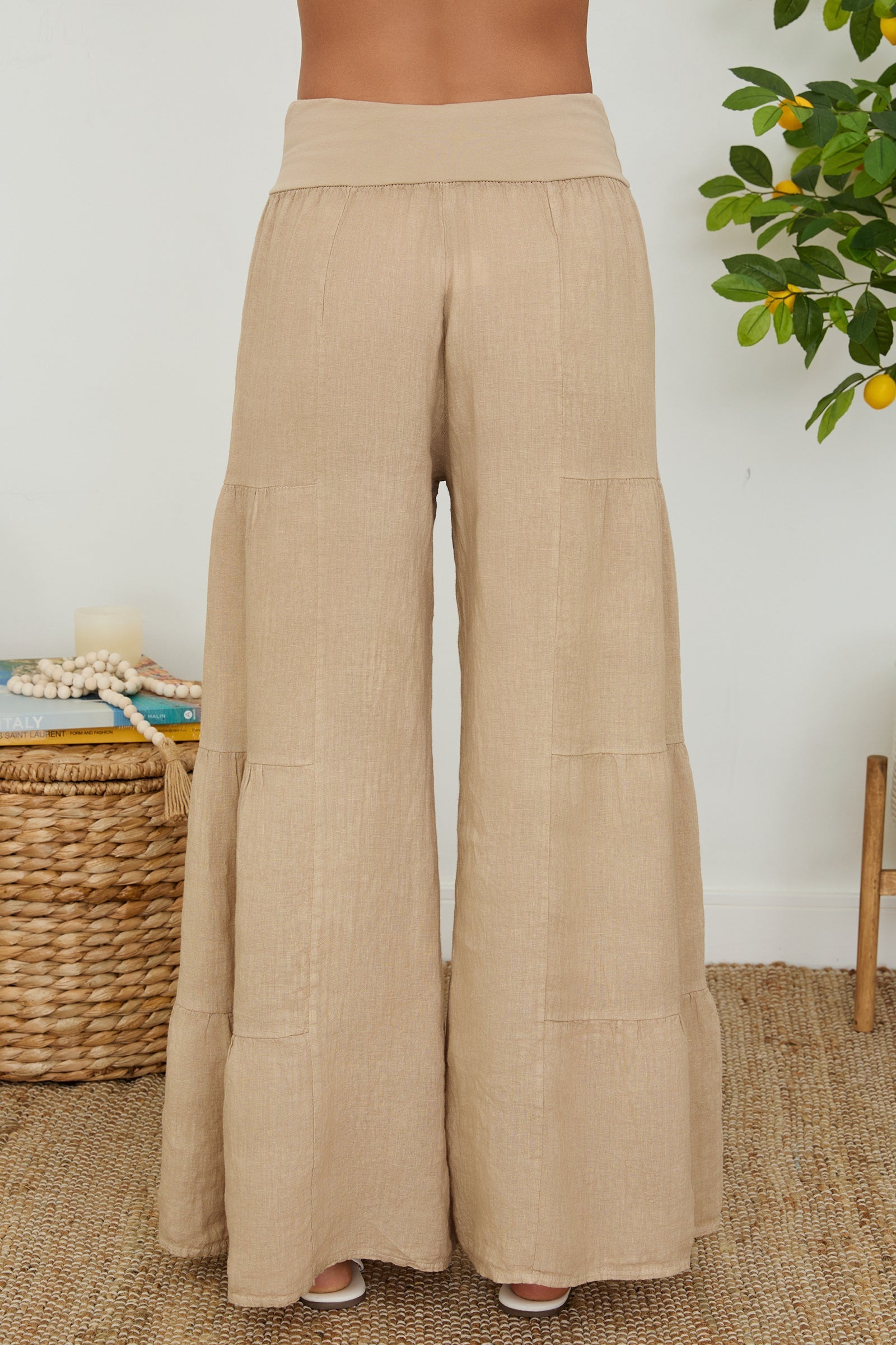 Vida palazzobyxor med våder för dam-Pants for Women-Fjallbarn