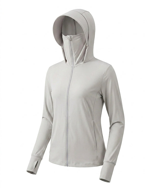 Zip-up träningsjacka med huva för dam-Jacket for women-Fjallbarn